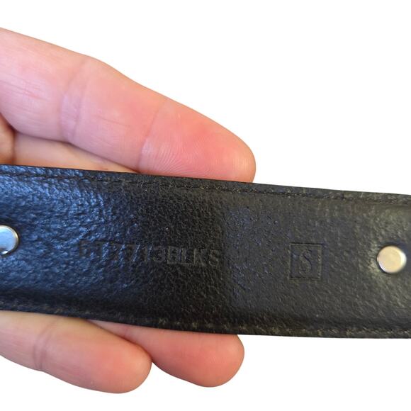 Vtg Fossil Black Silver Leather Southwest Western Cowgirl Rodeo Belt S EUC - Picture 6 of 8